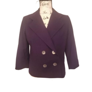 New York & Company | Vintage Deep Purple Double Breasted Crop Blazer - Size: S